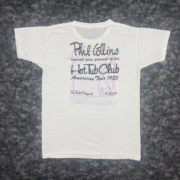 Phil Collins TShirt No Jacket Required Hot Tub Club Tour 1985 Mens Size XL - Picture 2 of 13